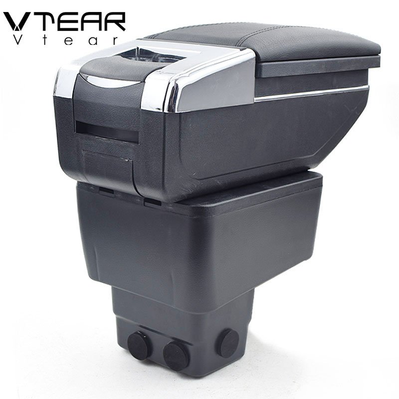 Vtear for Mazda 2/demio Armrest Central Store Content Storage Box Interior Arm Rest Cup Holder Car-styling Accessories 15-18