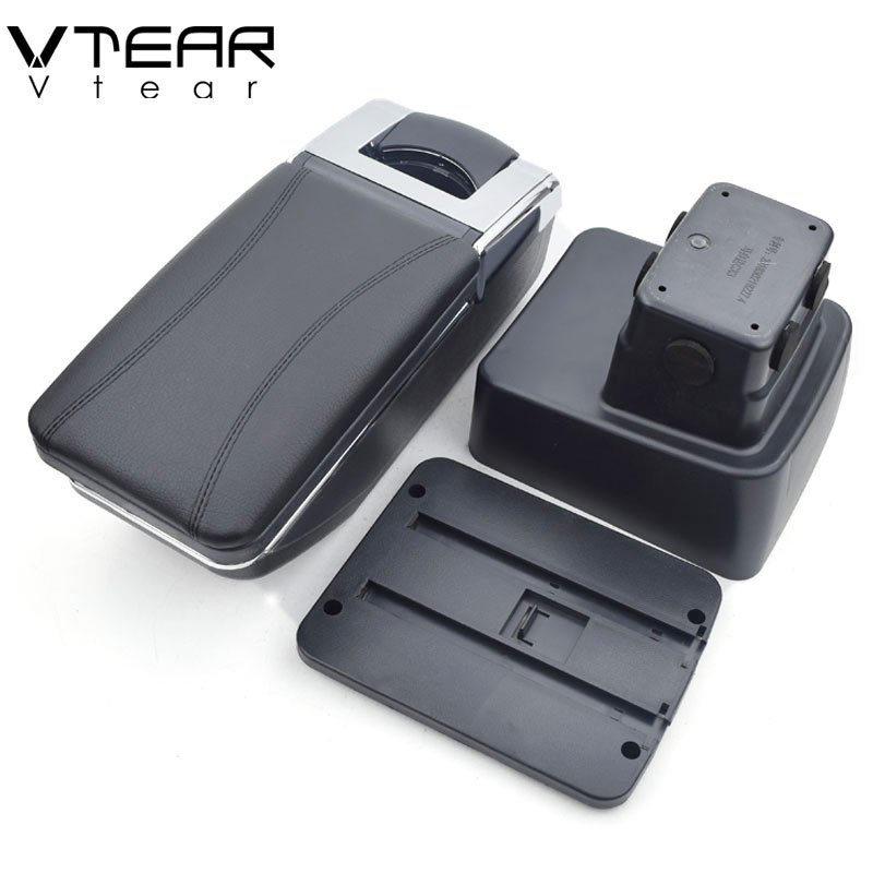 Vtear for Mazda 2/demio Armrest Central Store Content Storage Box Interior Arm Rest Cup Holder Car-styling Accessories 15-18