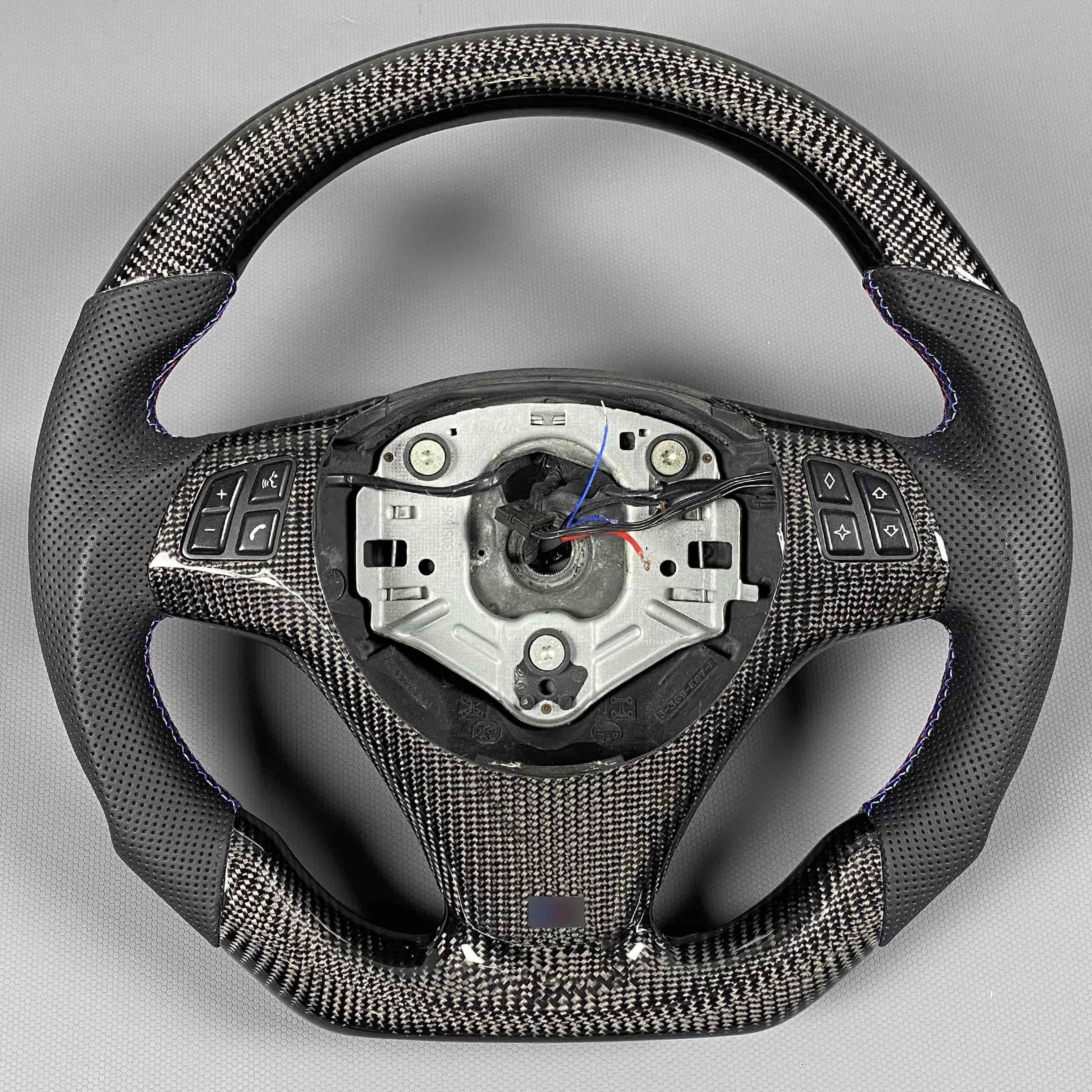 Customized perforated leather carbon fiber steering wheel for BMW E90 E92 E93 M3 be Customized car sports style