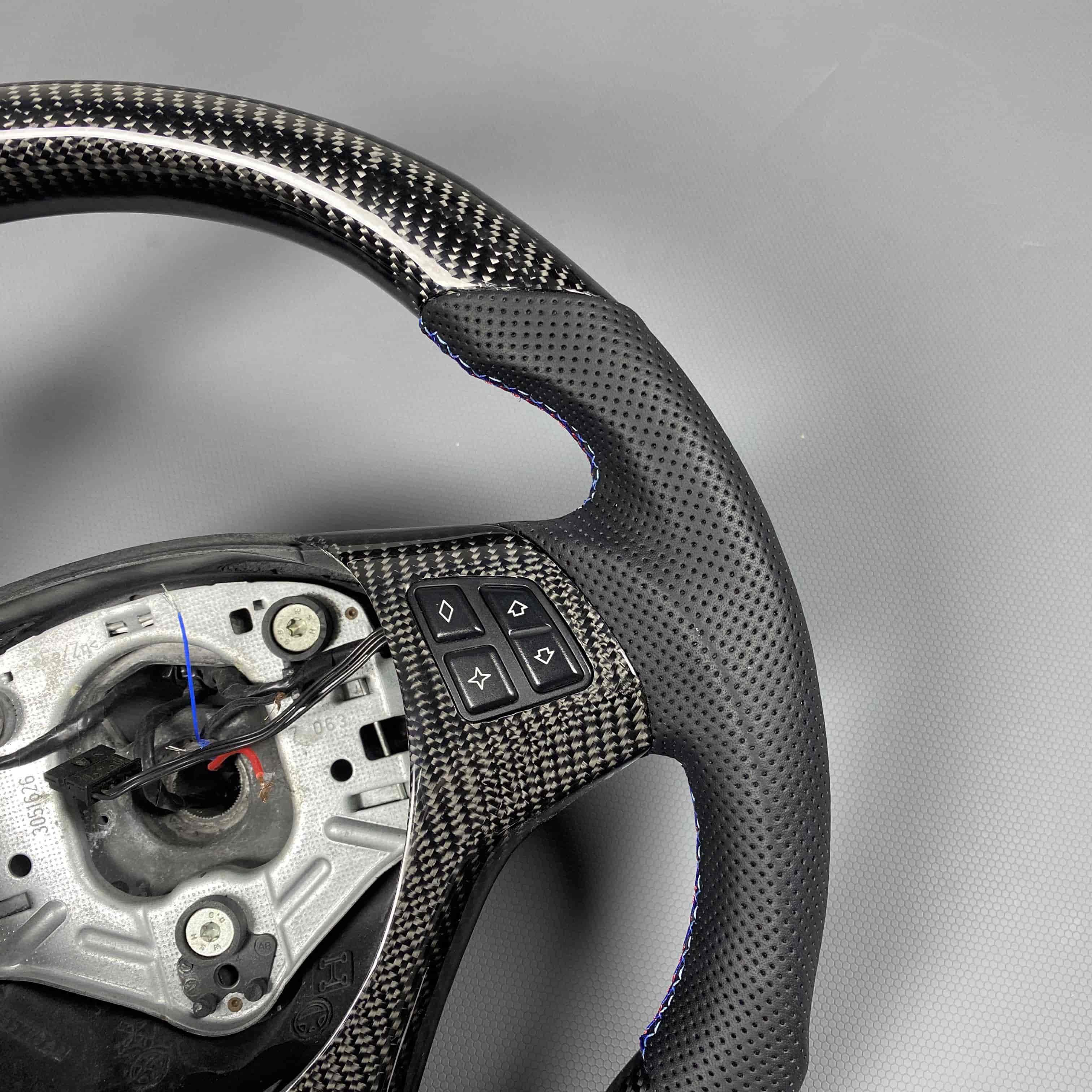 Customized perforated leather carbon fiber steering wheel for BMW E90 E92 E93 M3 be Customized car sports style