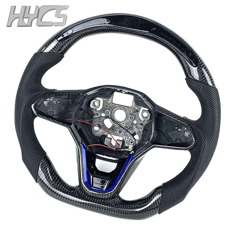 Factory hot sale car interior accessories carbon fiber steering wheel for Volkswagen Golf 8 MK8