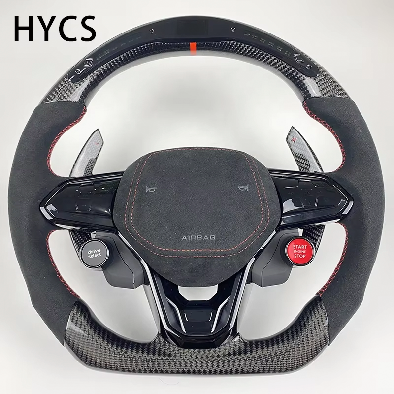 Factory hot sale car interior accessories carbon fiber steering wheel for Volkswagen Golf 8 MK8