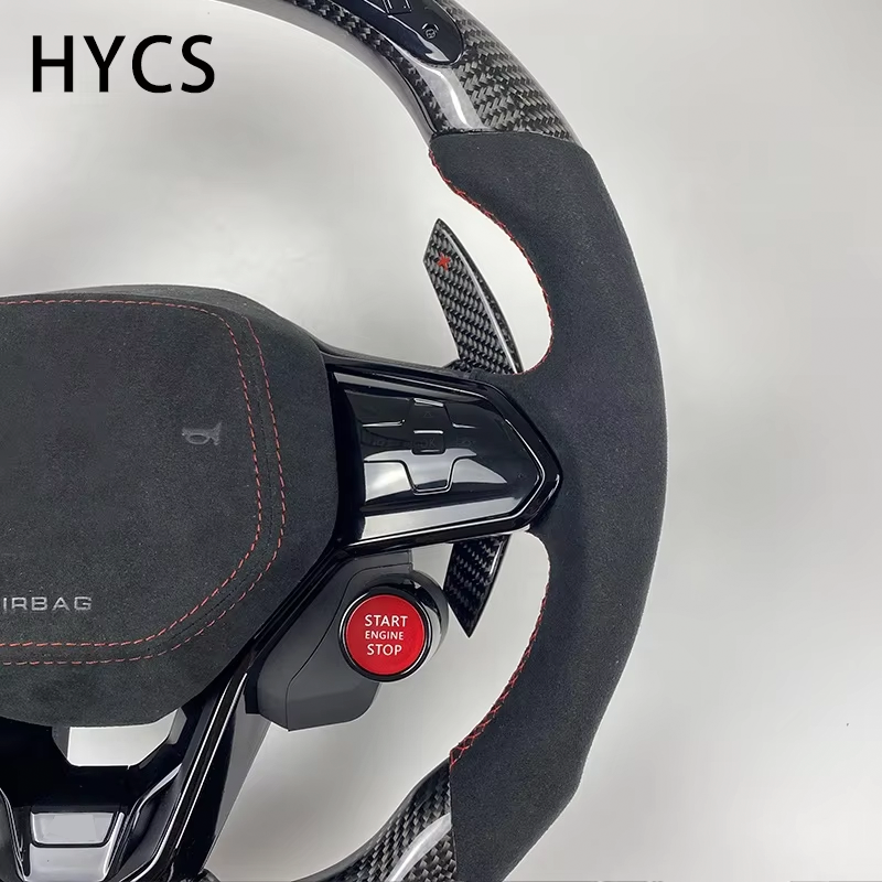 Factory hot sale car interior accessories carbon fiber steering wheel for Volkswagen Golf 8 MK8