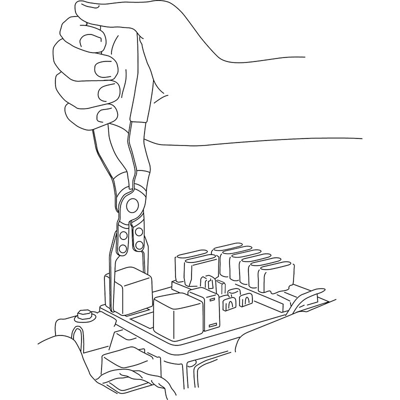 Portable Relay Puller Plier 9-1/16" Long 3-3/4" Maximum Opening Auto Metal Relay and Fuse Remover Tool