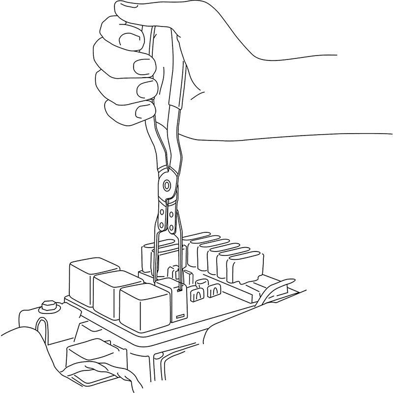 Portable Relay Puller Plier 9-1/16" Long 3-3/4" Maximum Opening Auto Metal Relay and Fuse Remover Tool