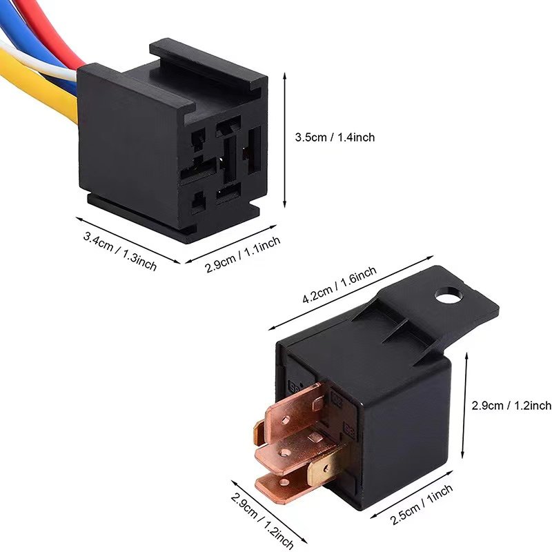 80A 12V Automotive Relay with Harness Truck Motor Heavy Duty 5Pin Socket SPDT for Car Boat Outboard Motor