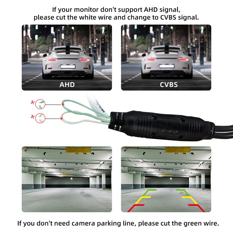Wemaer Waterproof IP68 Reverse Camera LED Lights Parking Reversing Backup HD CMOS Sensor Wide Rear View Car Camera