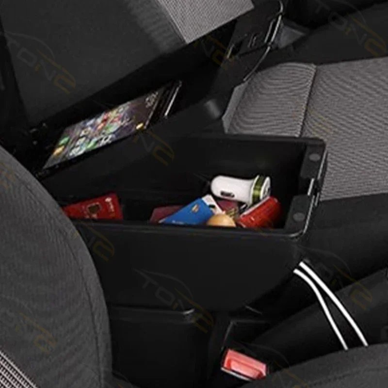 TONC 2023 Axia Car Front Seat Center Armrest Box - Custom Fit, Easy Installation, Dual Storage, USB Charging