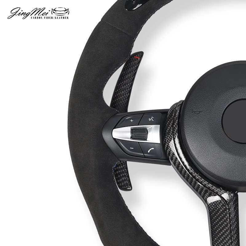 For BMW F10 Carbon Fiber Steering Wheel 5-7Series M5 M6 M8 F01 F02 F03 F12 F13 F13 F07 F90 F92 F93Leather Steering Wheel