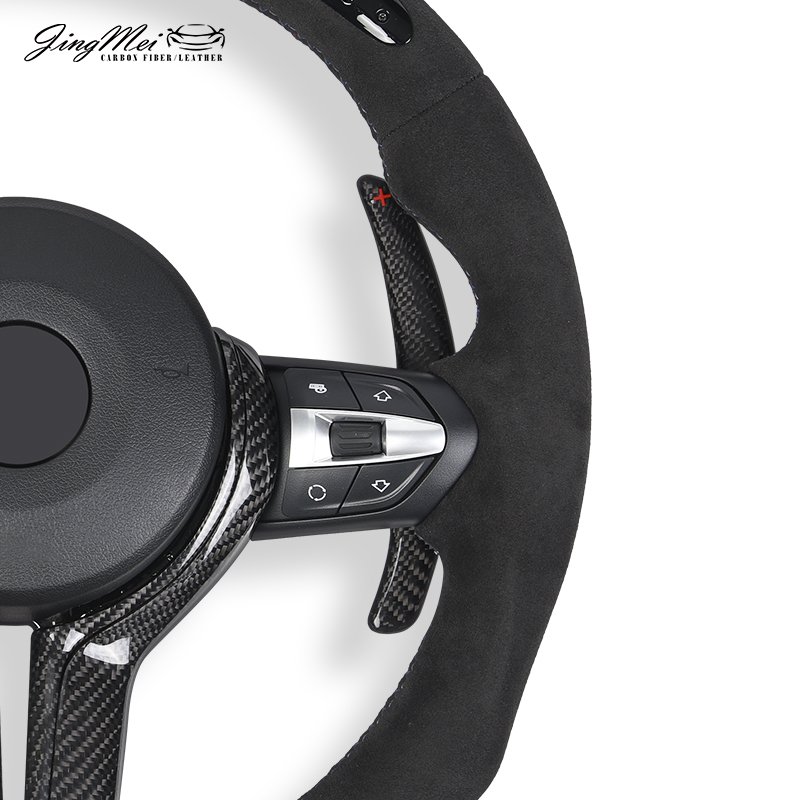 For BMW F10 Carbon Fiber Steering Wheel 5-7Series M5 M6 M8 F01 F02 F03 F12 F13 F13 F07 F90 F92 F93Leather Steering Wheel