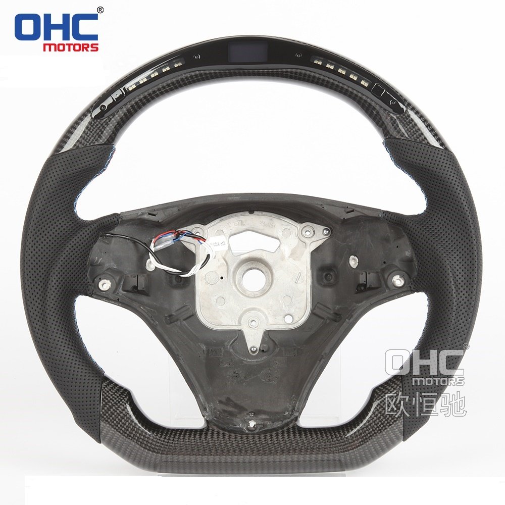 B-MW E90 LED Carbon Fiber Steering Wheel Fit for BMW 3 Series 335i E90 E91 E92 E93 M3 Racing Car Steering Wheel ohc motors