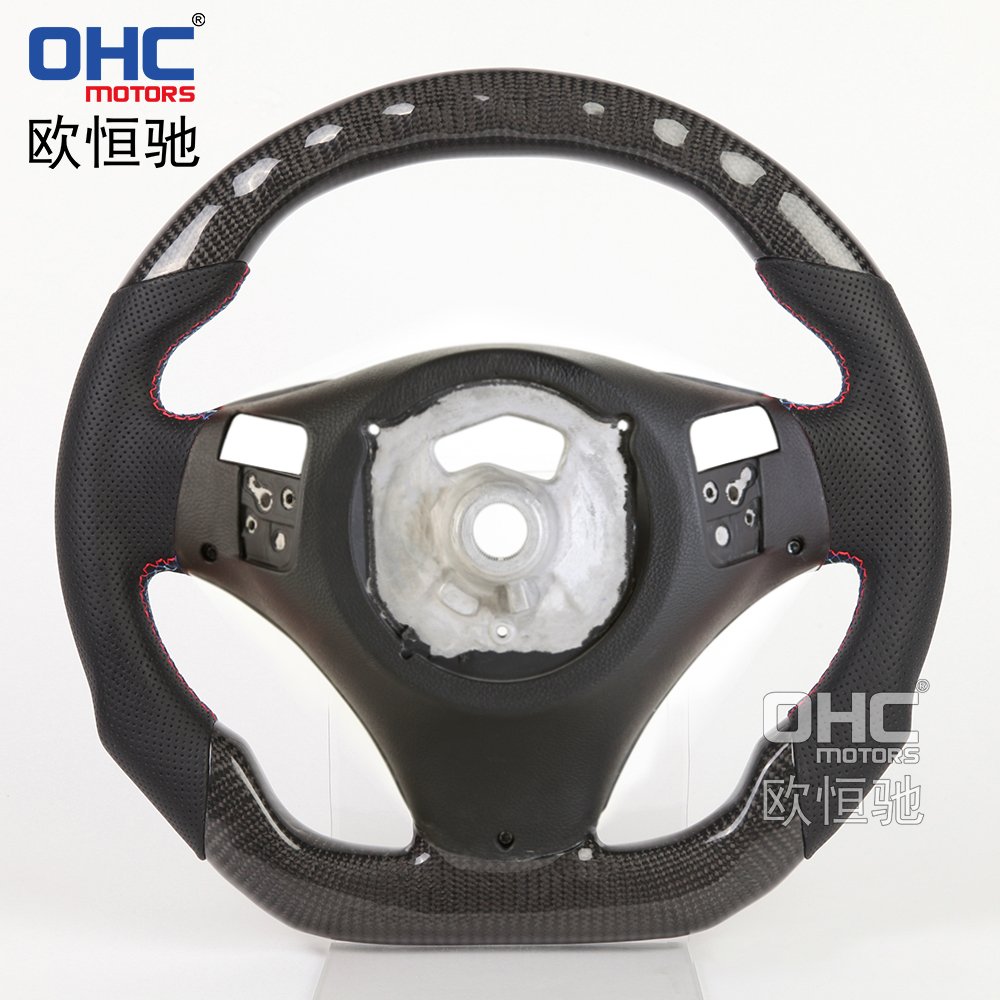 B-MW E90 LED Carbon Fiber Steering Wheel Fit for BMW 3 Series 335i E90 E91 E92 E93 M3 Racing Car Steering Wheel ohc motors
