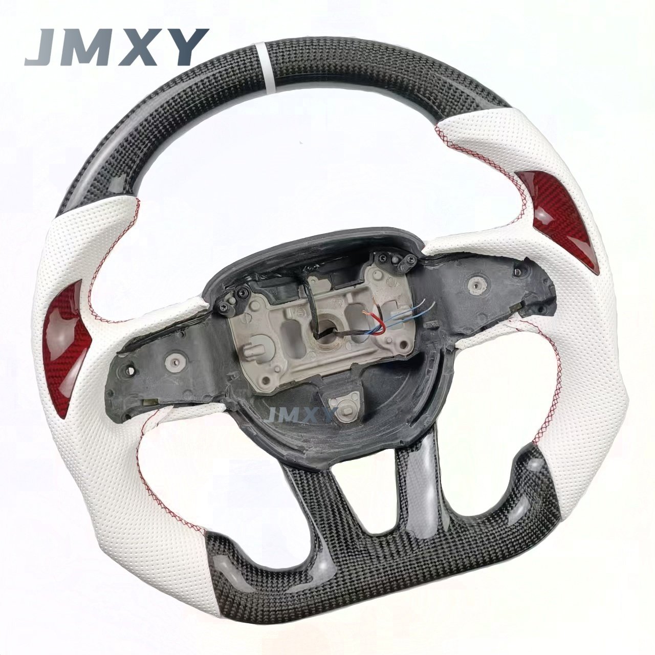 Custom Racing Car Steering Wheel for 2014-2019 Dodge Challenger Charger SRT Made with Real Carbon Fiber