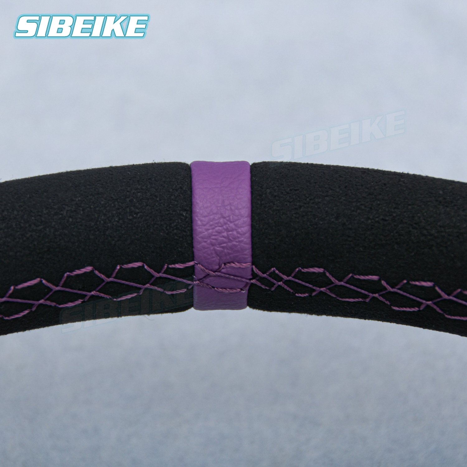 Jdm Universal Purple Spoke Steering Wheel 14inch Suede Leather Deep Dish Racing Sports Steering Wheel