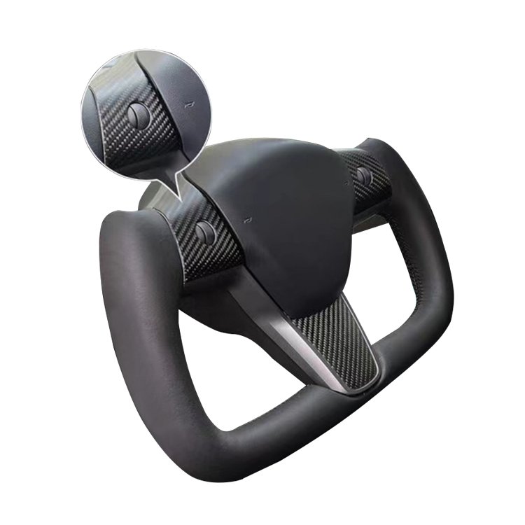 Racing Steering Wheel for Tesla Model 3 Yoke Matte Gloss Carbon Fiber Steering Wheel