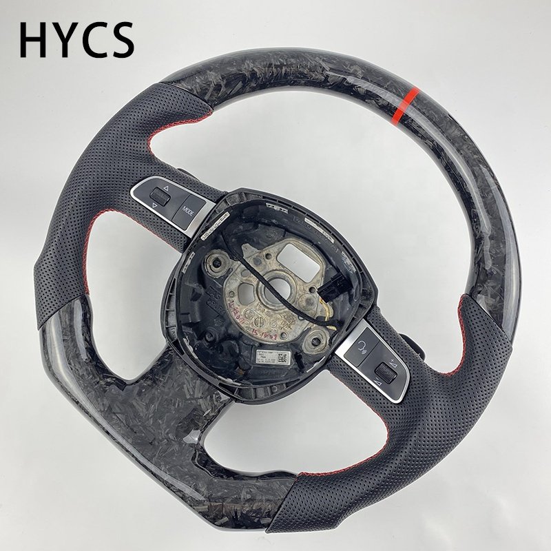 Custom car interior forged carbon fiber steering wheel for Audi A5 S5 before 2010