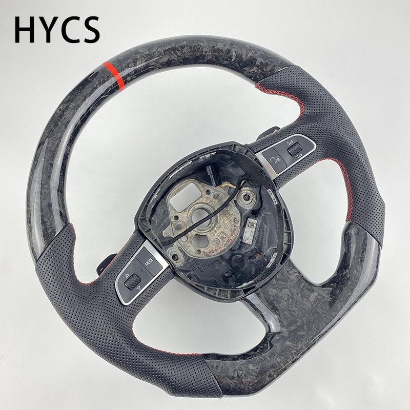 Custom car interior forged carbon fiber steering wheel for Audi A5 S5 before 2010