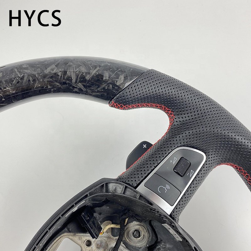 Custom car interior forged carbon fiber steering wheel for Audi A5 S5 before 2010