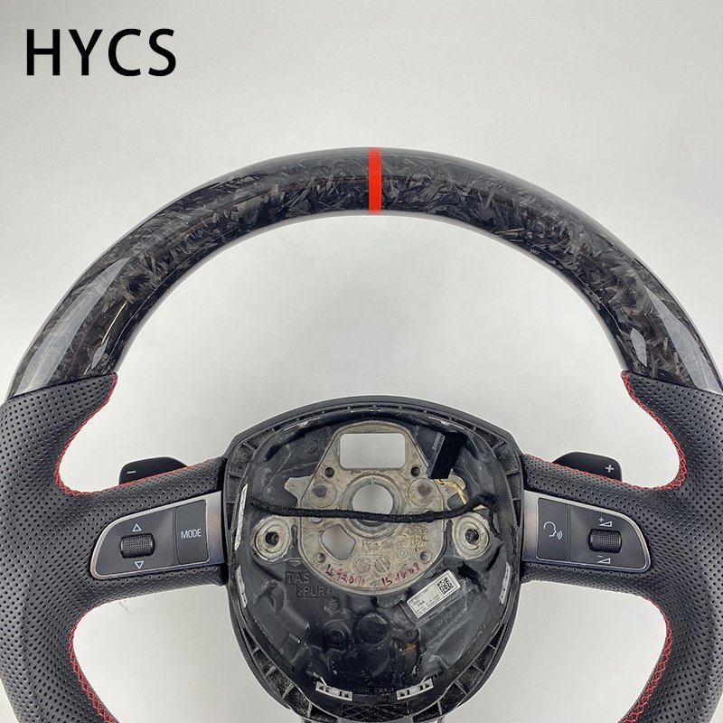 Custom car interior forged carbon fiber steering wheel for Audi A5 S5 before 2010