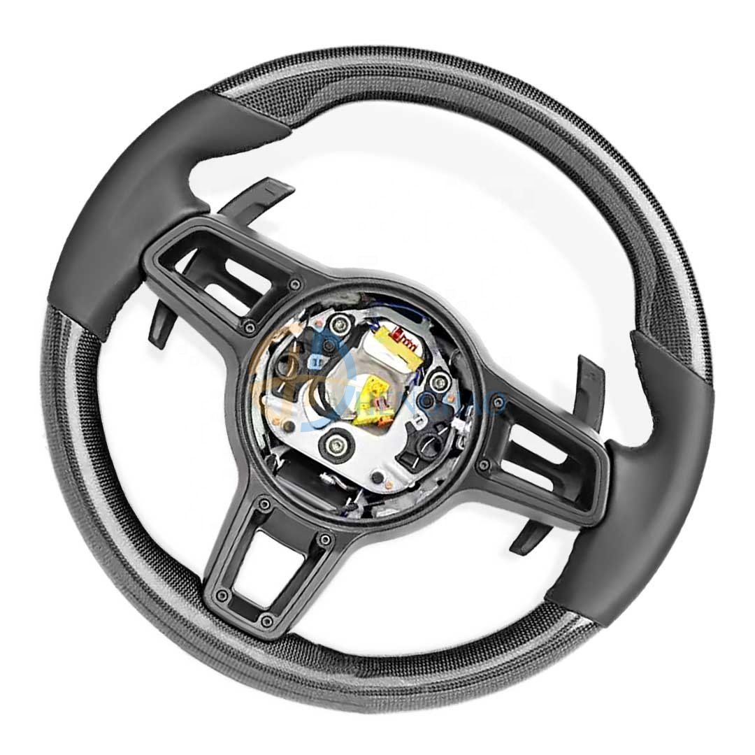 Factory wholesale price Carbon Fiber Steering Wheel For Porsche Cayenne Macan Cayman Boxster 718 991 911 Panamera Upgrade