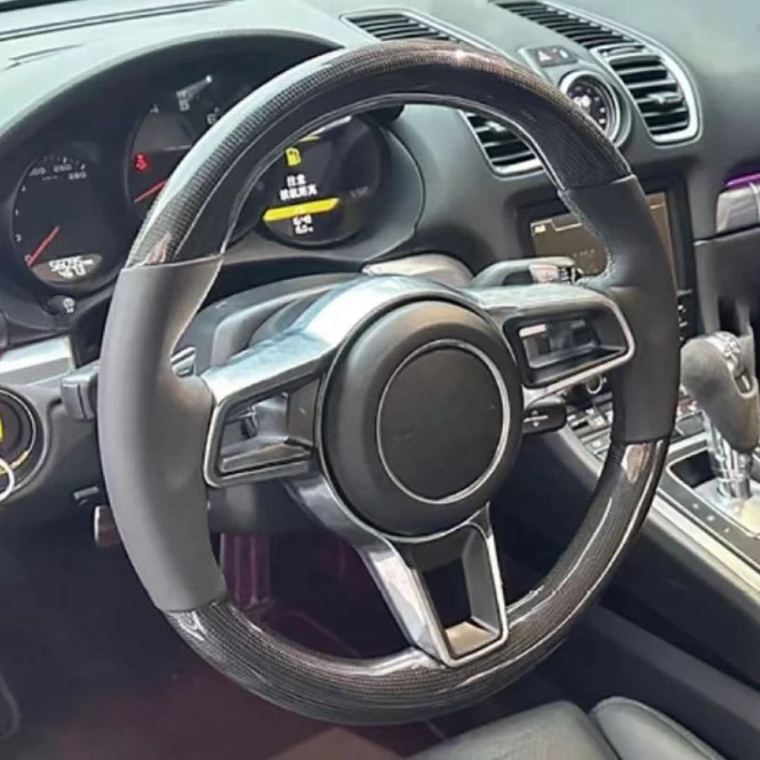 Factory wholesale price Carbon Fiber Steering Wheel For Porsche Cayenne Macan Cayman Boxster 718 991 911 Panamera Upgrade