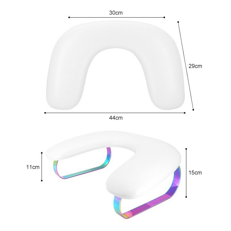 U-Shaped White Nail Armrest Stand Manicure Hand Rest Pillow Cushion