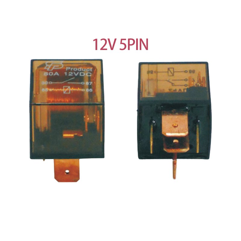Wide Foot Automotive Car Relay 28x28x25.5mm 12V 24V (4 or 5 Pins) 80A Rated Isolation Current Auto Relay