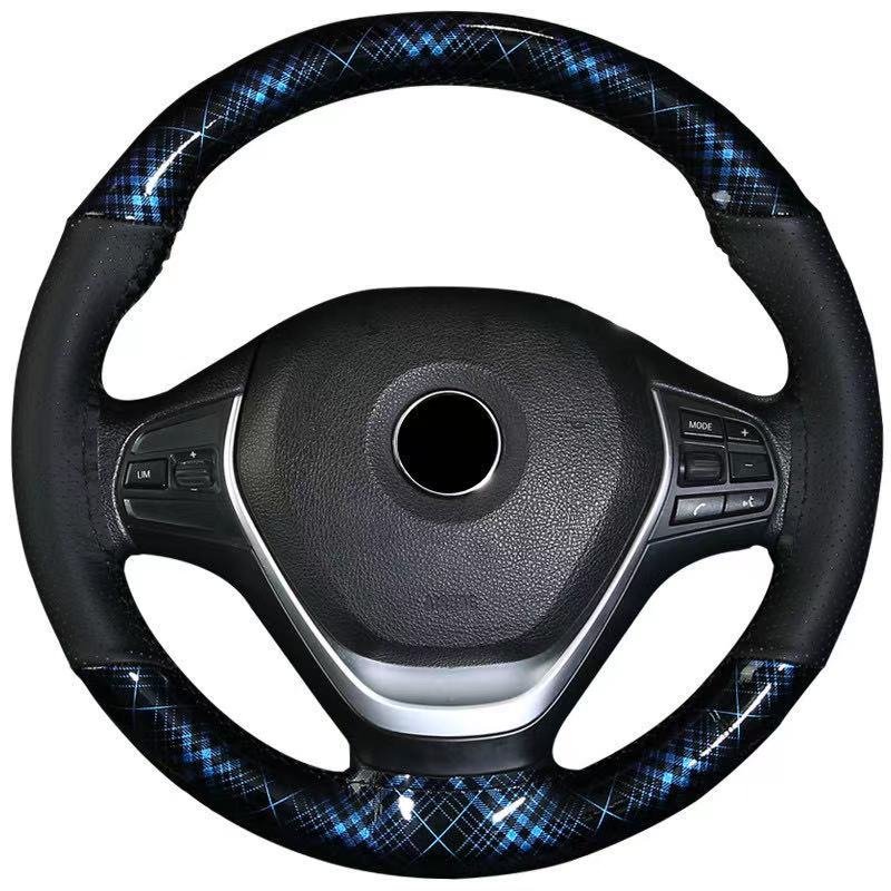 2021 Fashion DIY Hand Sewing Car Steering Wheel Cover Soft Anti slip Microfiber leather