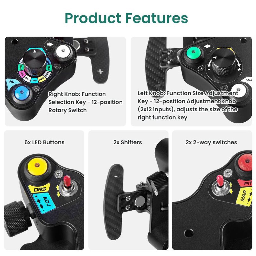 SIMSONN Hot Sales Carbon Fiber Steering Wheel HUB Switch Button Plate Center For Video Game Control Box Sim Racing Wheel For Pc