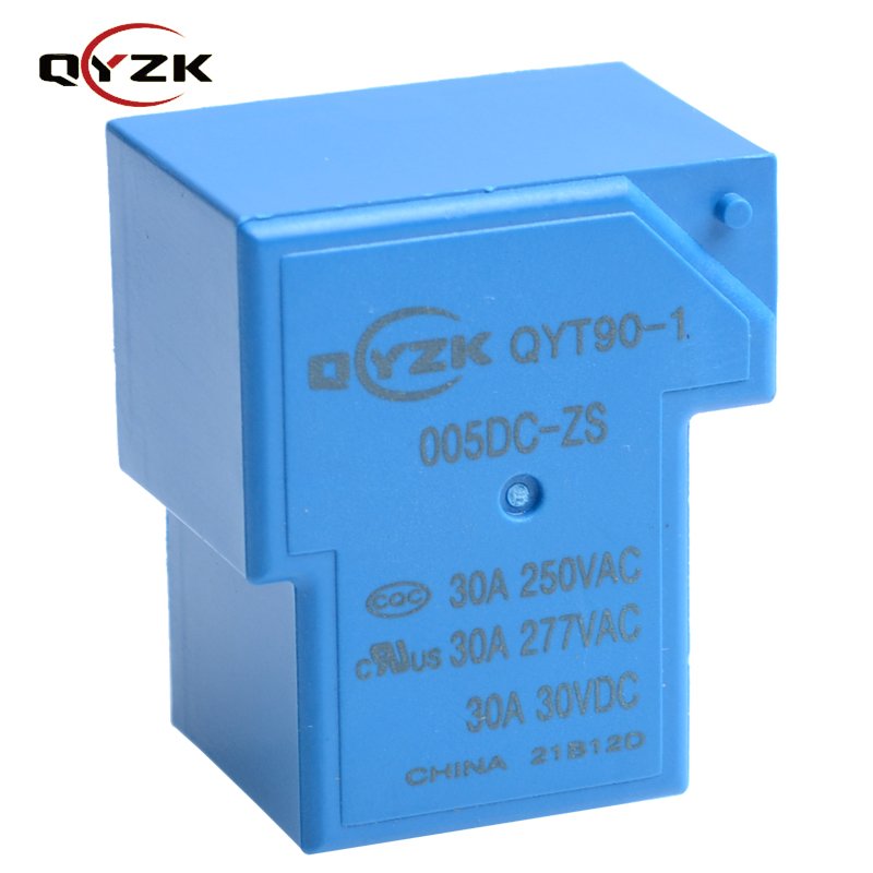 QYZK Black Load 30A 250VAC Mini Rele 5feets 6 Pines Coil DC 5v T90 Power Relay for Household Appliances