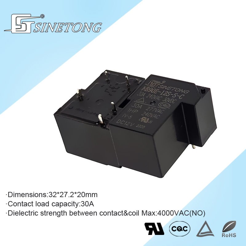 Sinetong NB90E-12S 12V 24V 1CO Power Relays 110V/220V Circuit Load 30A Electric Mini Relay for Welding
