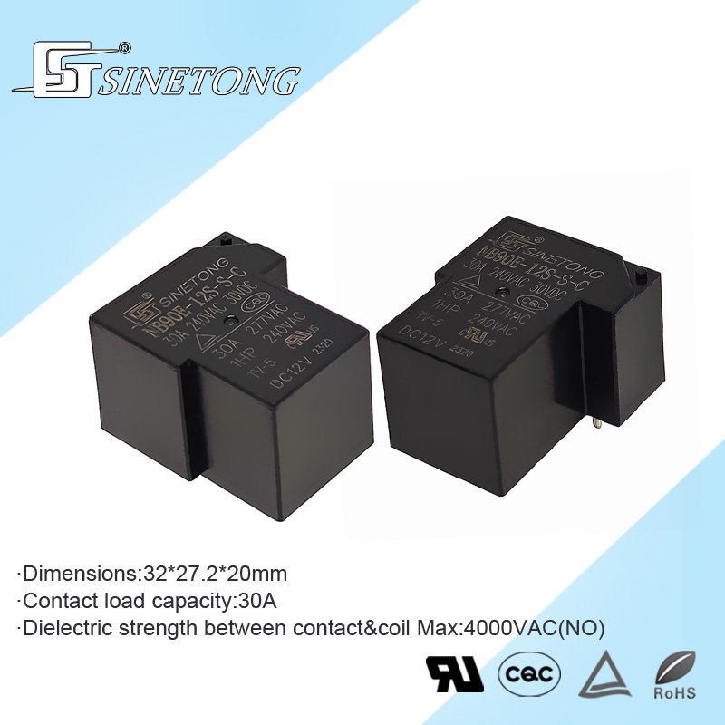 Sinetong NB90E-12S 12V 24V 1CO Power Relays 110V/220V Circuit Load 30A Electric Mini Relay for Welding