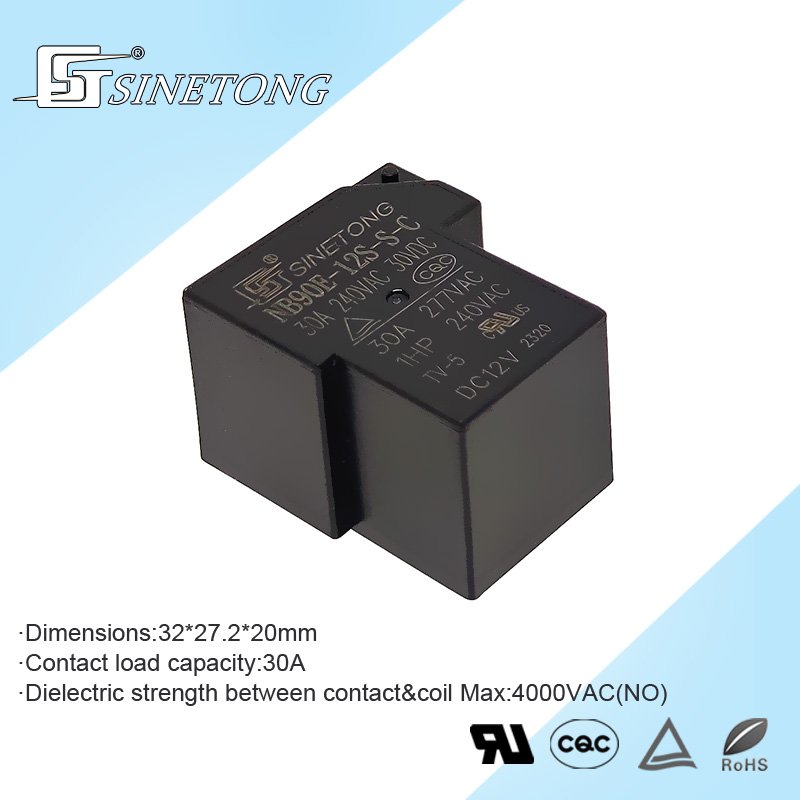 Sinetong NB90E-12S 12V 24V 1CO Power Relays 110V/220V Circuit Load 30A Electric Mini Relay for Welding
