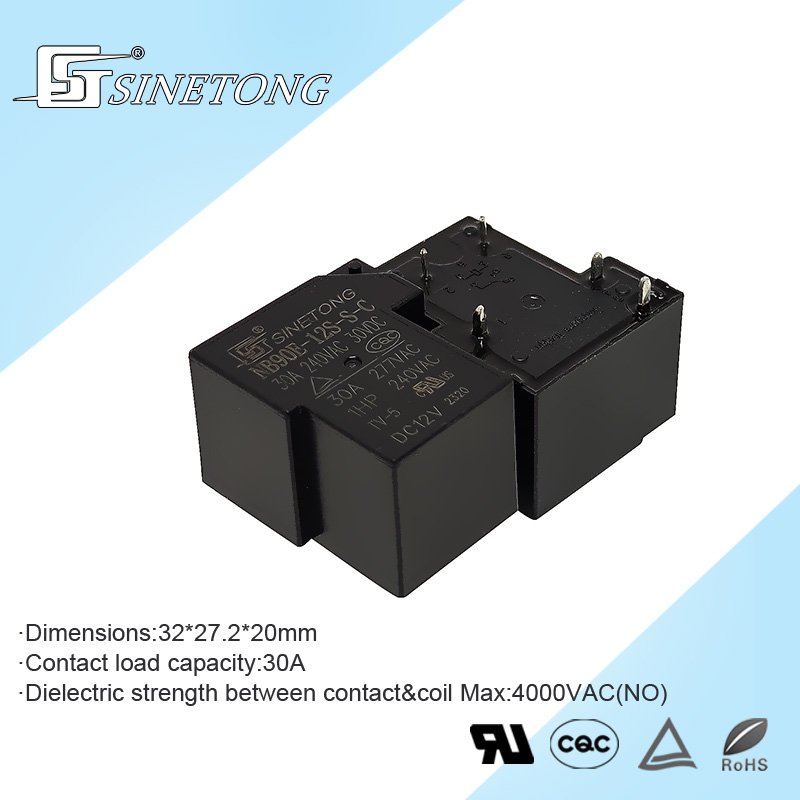 Sinetong NB90E-12S 12V 24V 1CO Power Relays 110V/220V Circuit Load 30A Electric Mini Relay for Welding