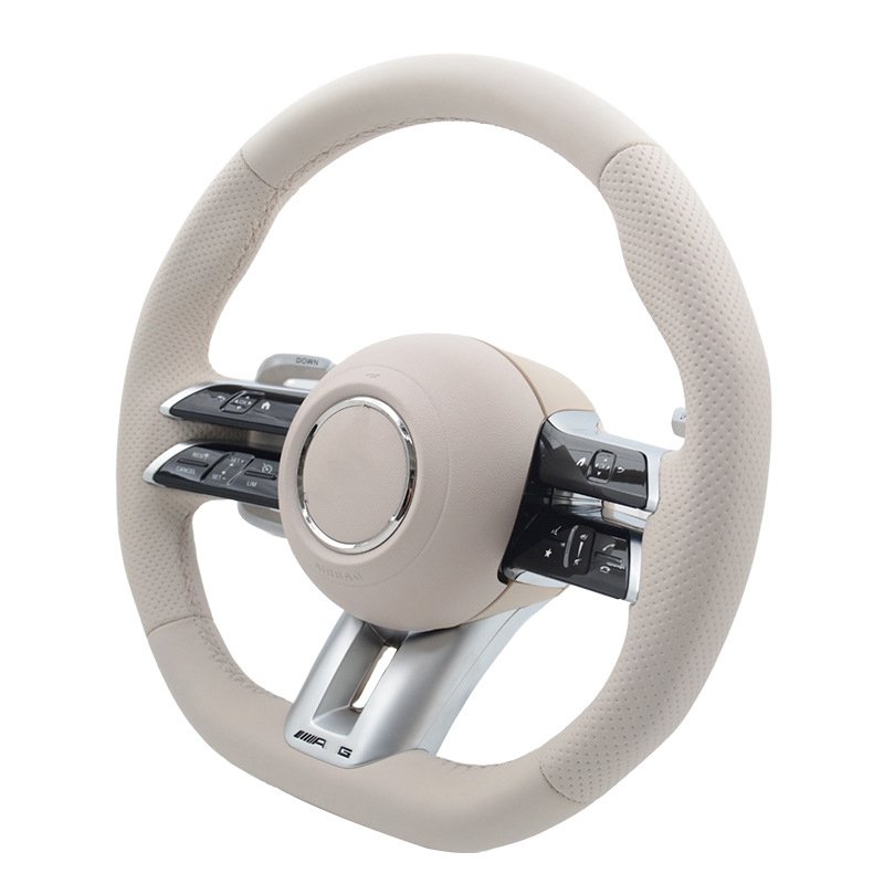 For Mercedes Benz 2023 2022 B200 CLA E220 AMG CLE White Leather Steering Wheel Car Interior Accessories