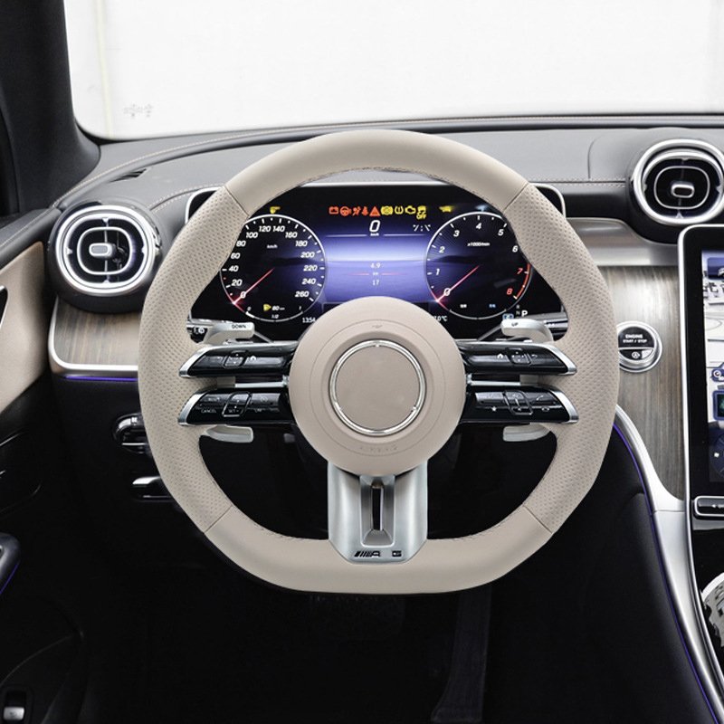 For Mercedes Benz 2023 2022 B200 CLA E220 AMG CLE White Leather Steering Wheel Car Interior Accessories