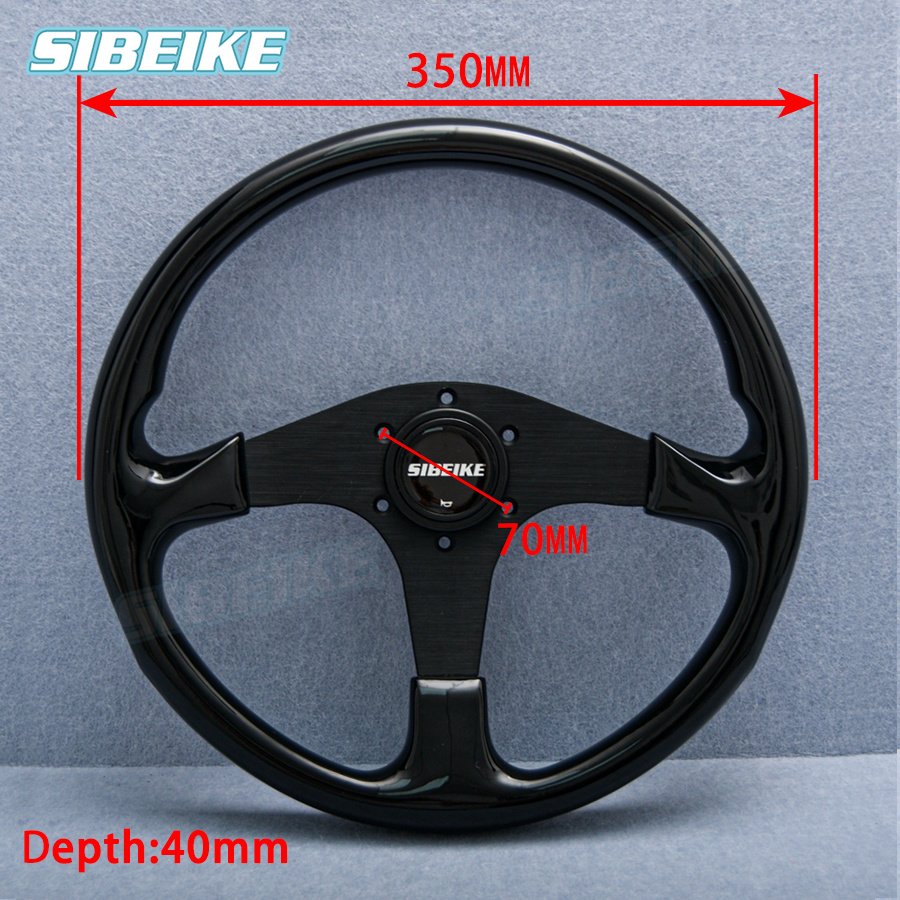 Car Interior Parts 14Inch JDM Racing Sport Steering Wheel ABS Universal Black Gaming Sim Steering Wheel Car Accessories