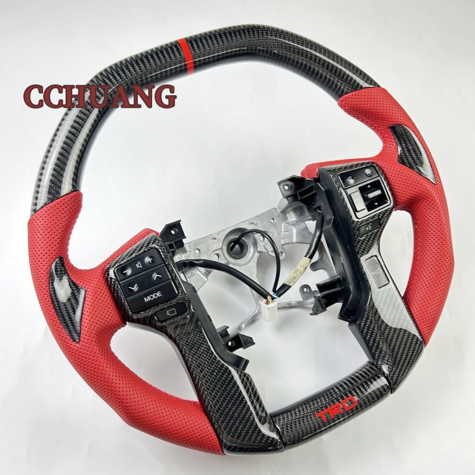 Popular custom carbon fiber steering wheel for Toyota Land Cruiser Prado sports styling steering wheel modification