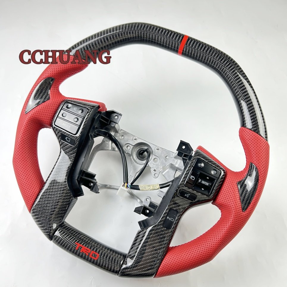 Popular custom carbon fiber steering wheel for Toyota Land Cruiser Prado sports styling steering wheel modification