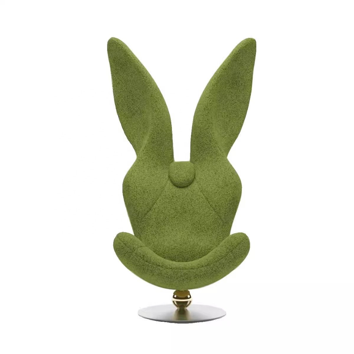 Nordic Creative Design Fiberglass Green Rabbit Leisure Chair Armrest Single Sofa Chair Living Room High Back Accent Lounge Chair