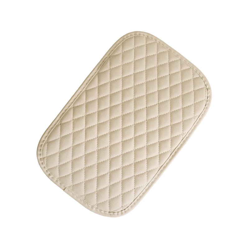 Small Luxury Car Armrest Box Cover Custom PVC Leather Hand Cushion Best Quality Lattice Design Interior Accessory