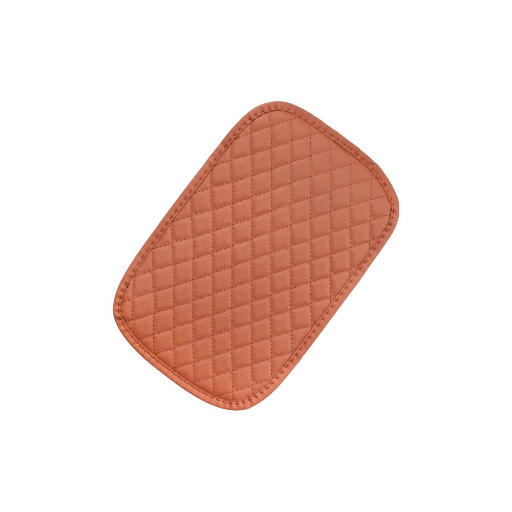 Small Luxury Car Armrest Box Cover Custom PVC Leather Hand Cushion Best Quality Lattice Design Interior Accessory