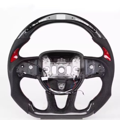 customized America auto muscle car steering wheel with carbon fiber LED suits for 2015+ Dodge Charger Challenger SRT Hellcat