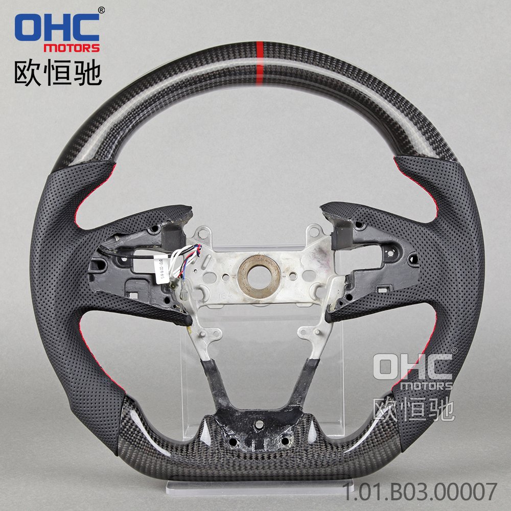 Real Carbon Fiber Steering Wheel For volante Honda USA Civic Type R Gen 10th carbon fibre Steering Wheels