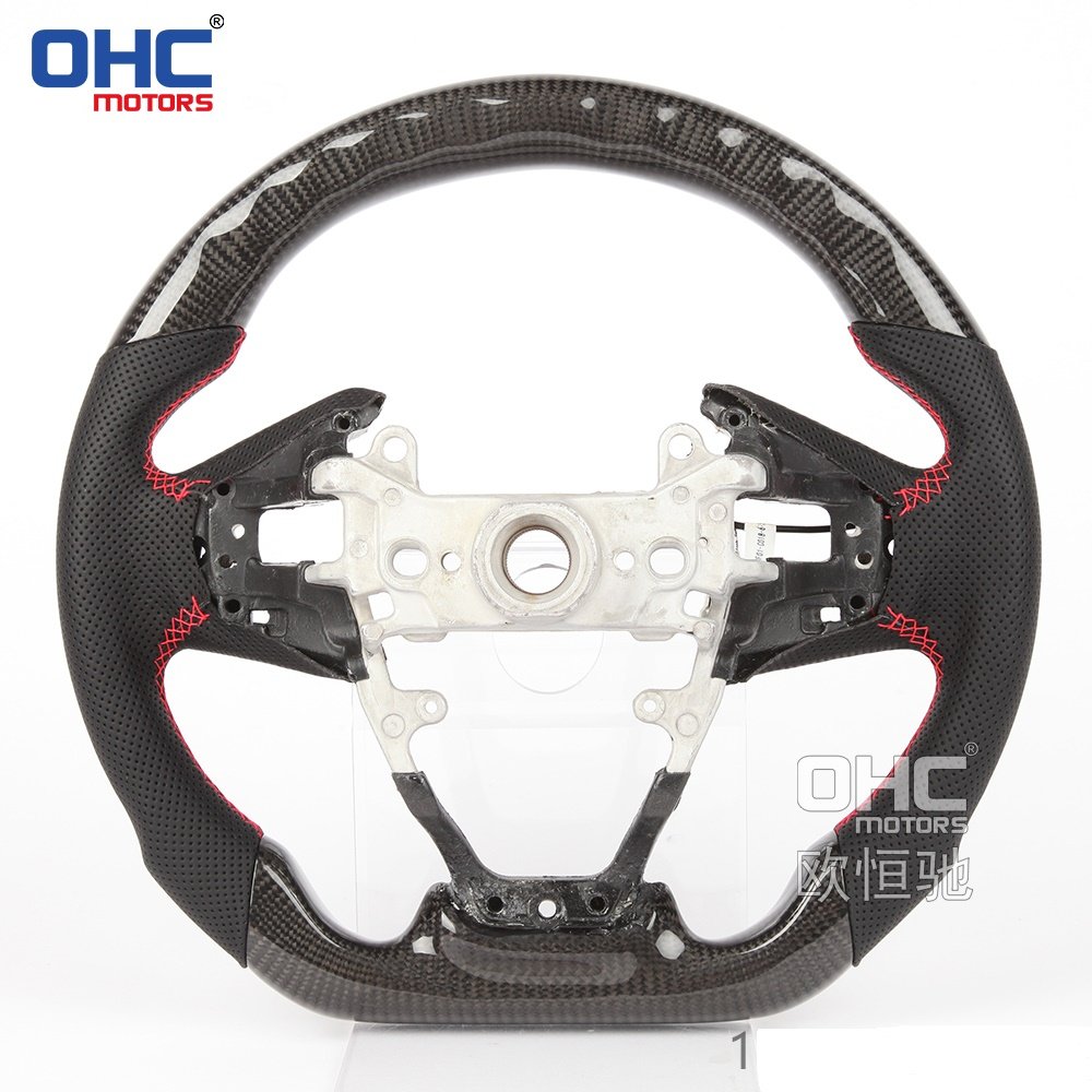 Real Carbon Fiber Steering Wheel For volante Honda USA Civic Type R Gen 10th carbon fibre Steering Wheels