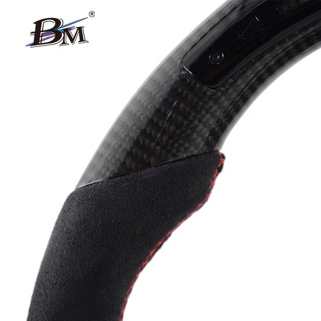 For VOLKSWAGEN Golf MK7/7.5 GTI R Series Carbon Fiber Black Suede Custom Steering Wheels LED Interior Accessories 2013-2020