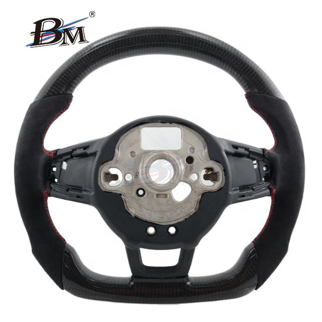 For VOLKSWAGEN Golf MK7/7.5 GTI R Series Carbon Fiber Black Suede Custom Steering Wheels LED Interior Accessories 2013-2020