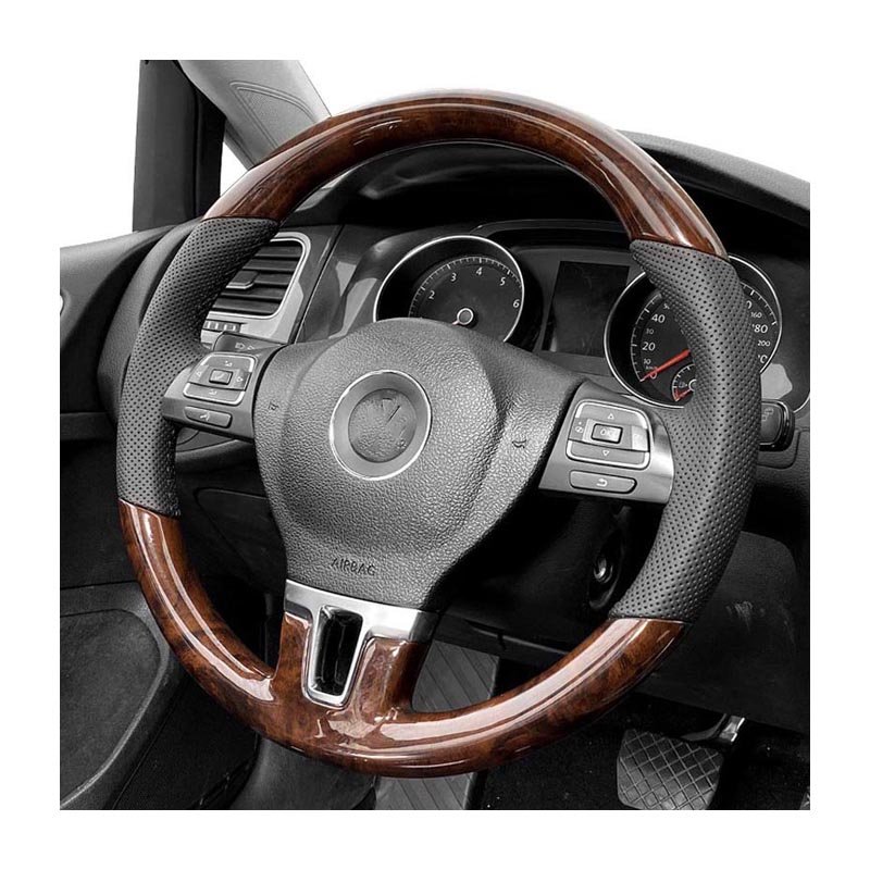 For VW MK6 MK7 MK7.5 GTI R Polo White Stitching Steering Wheel Assembly Carbon Fiber With Red Back Label Assembly Accessories