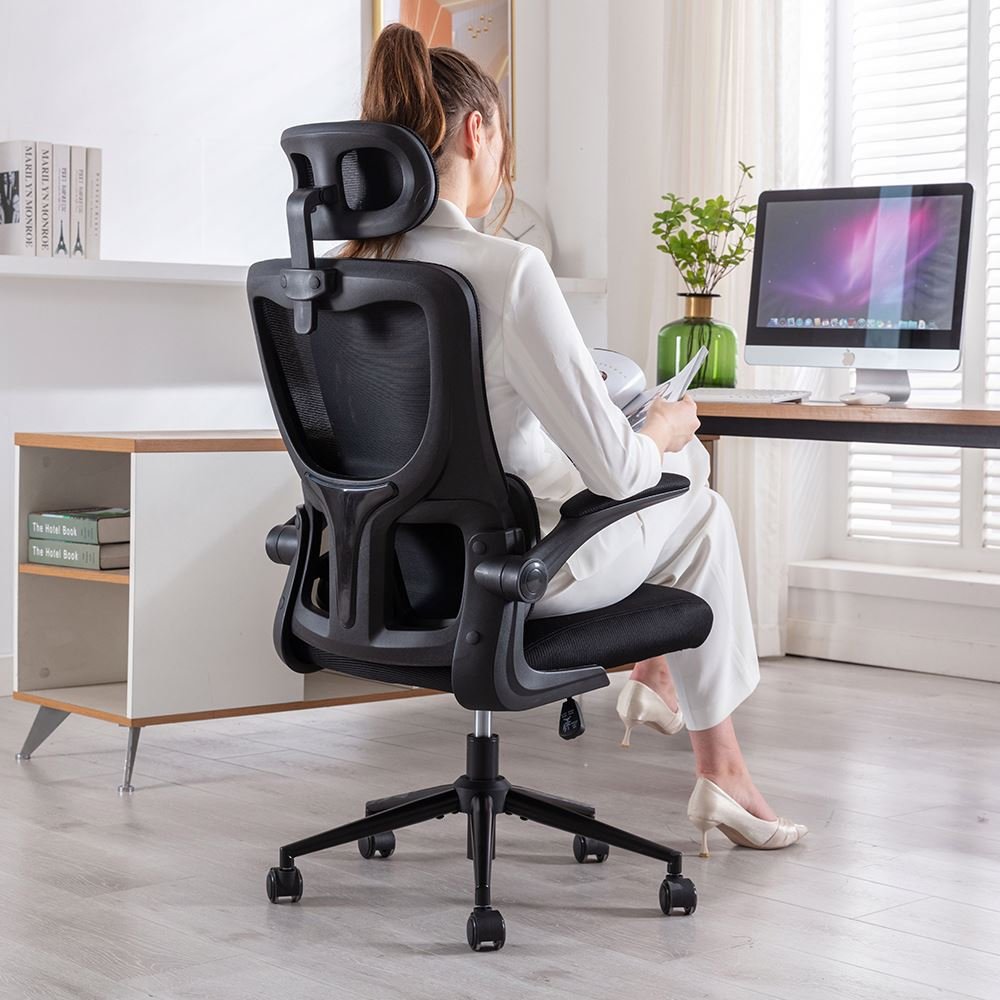 China Design Ergonomic High Back Modern Flip-up Armrest Home Office Chair
