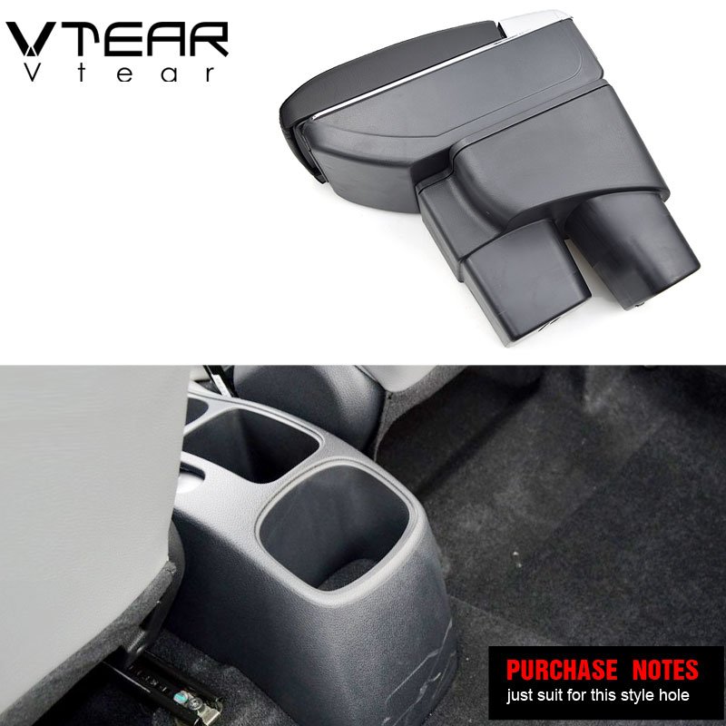 Vtear for Kia Pegas Armrest USB Charging Interface Heighten Storage Box Central Store Content Arm Rest Car Accessories 17-18